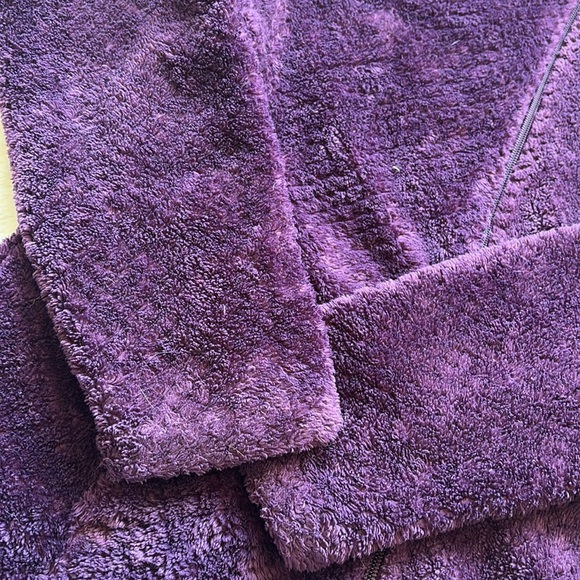 Columbia Full-Zip Plush Fleece Jacket Deep Purple Soft Cozy Layer Small - Picture 4 of 7